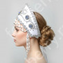 Кокошник Отрада, белый с серебром - фото 2