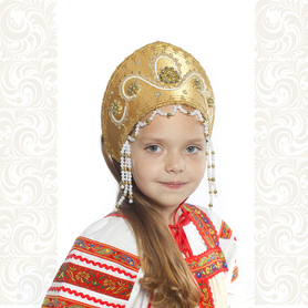 Кокошник Котёна, золотой с золотом