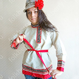 Косоворотка женская, небеленый лен- фото 1