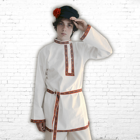 Косоворотка для творчества, хлопок, белый- фото 1